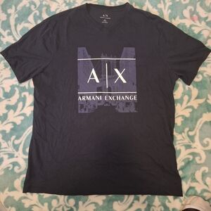 Armani Exchange Men's Dark Blue Graphic Tee